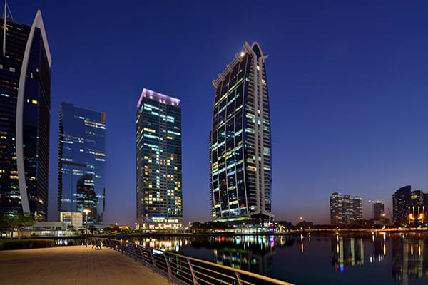 best affordable dubai hotel at sunset during summer holidays Oaks Liwa Heights